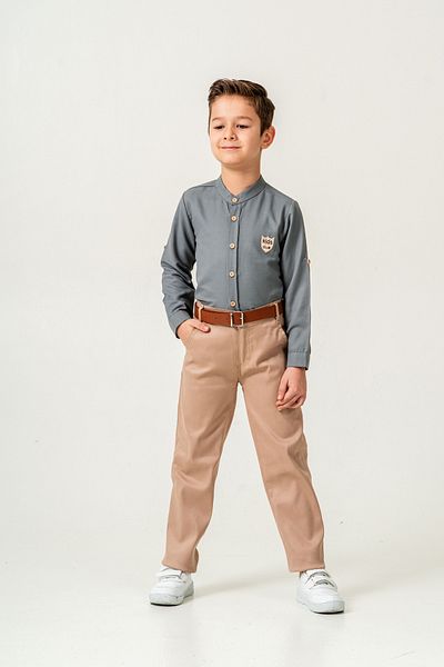 Esterella boy / long sleeve crew neck / shirt trousers / men's suit with belt