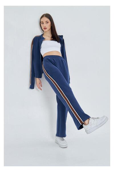 TIFFANY&TOMATO Şeritli Dalgıç Pantolon-Lacivert