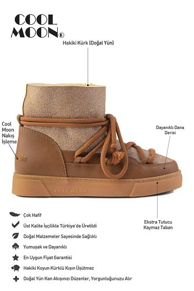 Cool Moon Tenis de damă din shearling autentic 355074