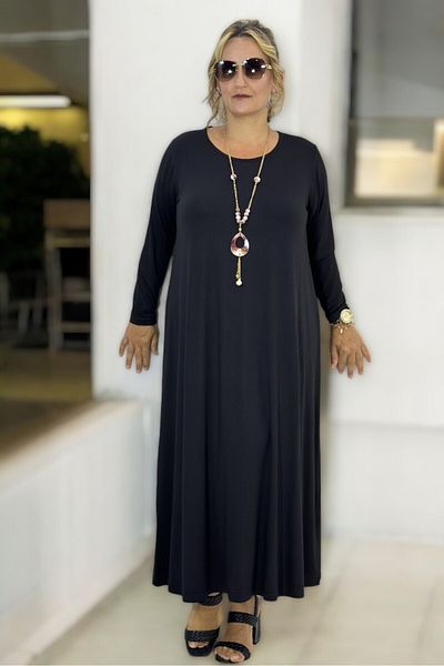 yagmurberen Φόρεμα μεγάλου μεγέθους Crew Neck Cotton Viscose Kloshe
