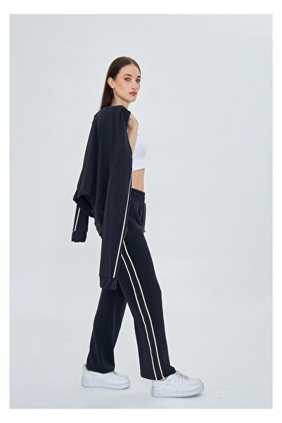 TIFFANY&TOMATO Şeritli Modal Pantolon-siyah