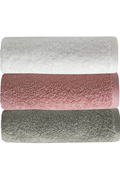 Mira Home مجموعة من 3 مناشف وجه ملونة مصنوعة من القطن بنسبة 100%، متناغمة بشكل طبيعي
