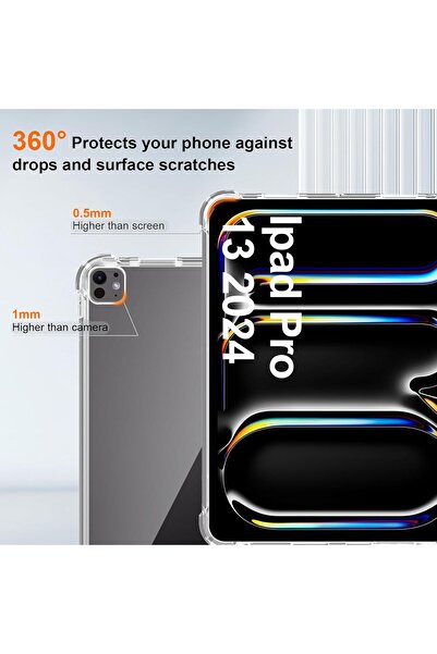 erorex جراب Fegishilly لجهاز iPad Pro (M4) مقاس 13 بوصة (2024)، جراب خلفي شفاف رفيع من مادة TPU الناعمة