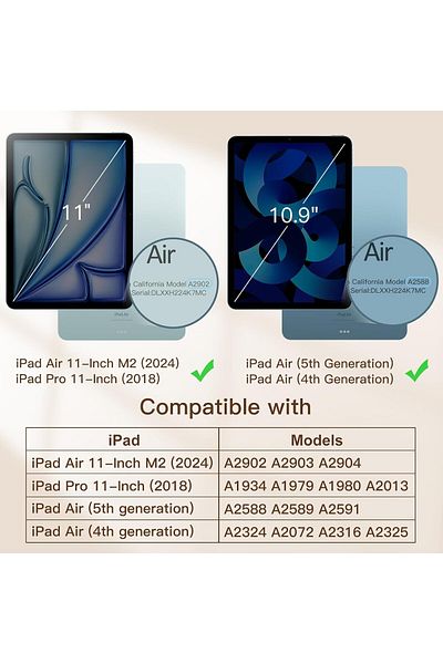 erorex حافظة JETech المغناطيسية لجهاز iPad Air مقاس 11 بوصة M2 (2024)، iPad Air 5/4 (2022/2020 5th/4th 10.9 بوصة)،