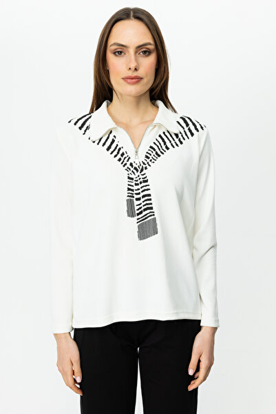 ON Блуза с цип и принт