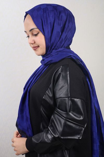 PİRAMİT Pyramid Patterned Checkers Shawl - Pattern-01 - Color-07