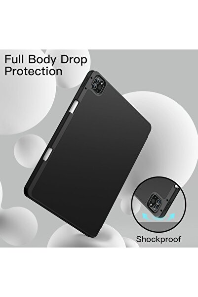 JETech Case for iPad Pro 12.9-Inch (2022/2021) with Pencil Holder, Soft TPU Back, Auto Wake/Sleep -