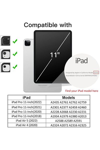 erorex حافظة JETech للأطفال لجهاز iPad Pro مقاس 11 بوصة (طراز 2022/2021/2020/2018)، iPad Air 5/4 (10.9 بوصة) مع