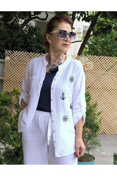 DenizEge Judge Collar Muslin Shirt