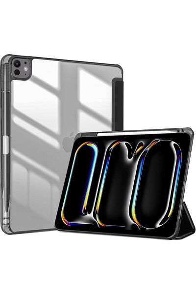 erorex حافظة ProCase الذكية لجهاز iPad Pro 11 بوصة (M4) 2024 مع حامل قلم، ظهر شفاف، حافظة رفيعة قابلة للطي ثلاثية