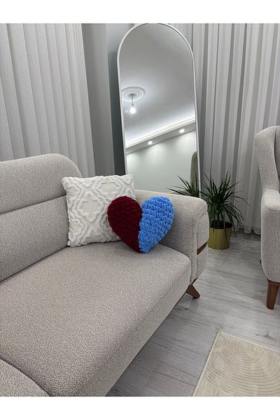 wellhome Pernă cu inimă evantai – Pernă decorativă în culorile echipei |   În culorile evantaiului /