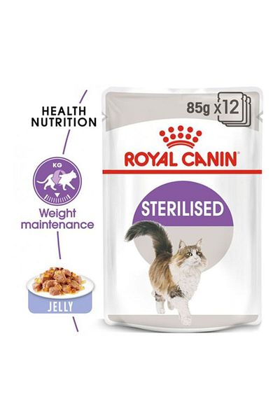Royal Canin Feline Health Nutrition Sterilised Jelly Wet Food Pouches 85g Pack Of 12
