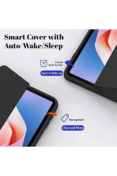 neslin Slim Tri-fold TPU Shockproof Case with Stand & Sleep/Wake for Huawei MatePad 11.5 (2024) - Bl