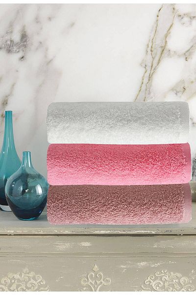 Mira Home Σετ 3 πολύχρωμες πετσέτες προσώπου 100% βαμβάκι Natural Harmony