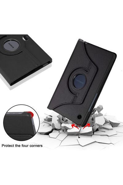 Other Skawa Leather Case with Rotating Stand & Auto Wake/Sleep for Samsung Galaxy Tab A9+ 11in (2023) - Bl