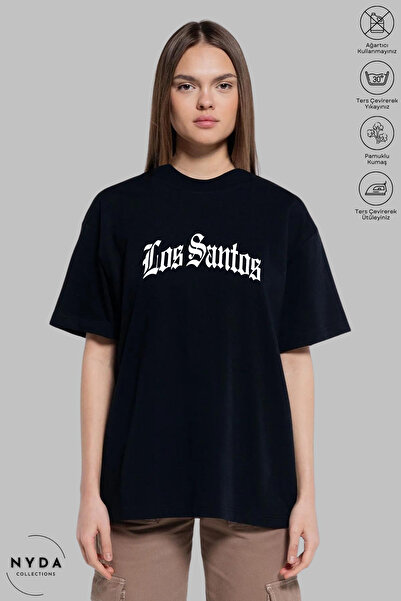 Nyda Collections Tricou oversize unisex cu decolteu Los Santos GTA San Andreas