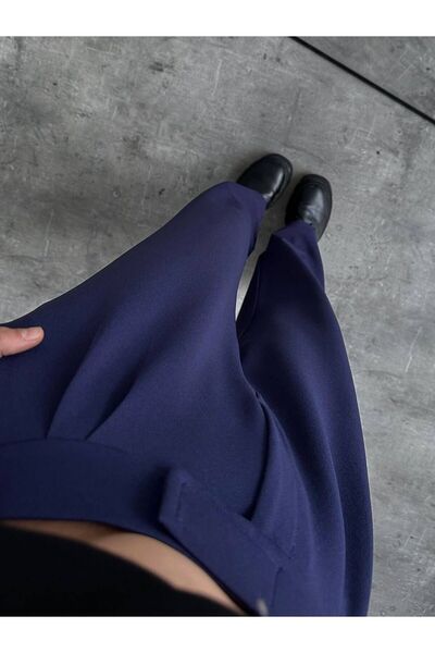 TP YENİ SEZON LACİVERT CIRTLI PALAZZO PANTOLON