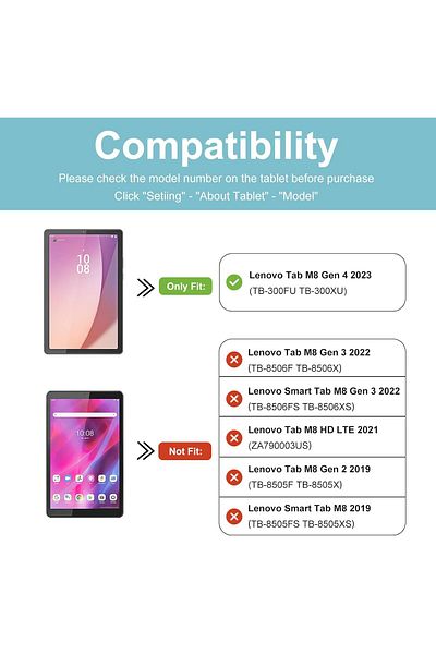 erorex حافظة ProCase لجهاز Lenovo Tab M8 الجيل الرابع مقاس 8 بوصات 2023 - أزرق داكن