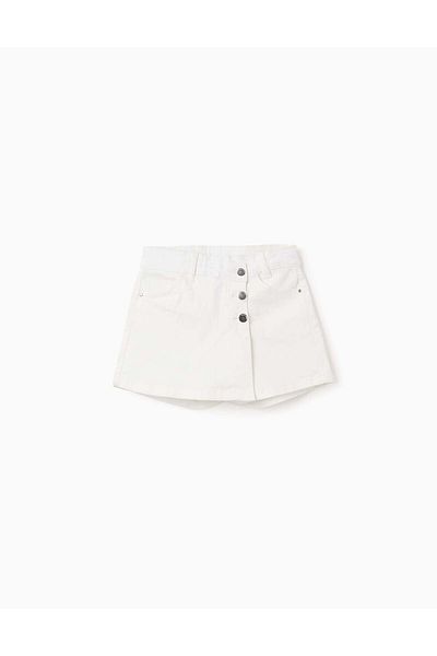 Ziddy Twill Skort for Girls, White