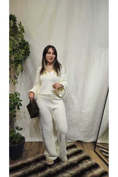 Fortuna Butik Knitwear Set with Tassel Detail on Shoulder