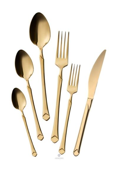 ZÜMRA 72 Parça Gold 12 Kişilik 18/10 Çatal Kaşık Bıçak Set