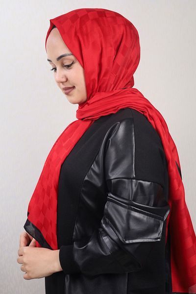 PİRAMİT Pyramid Patterned Checkers Shawl - Pattern-01 - Color-08