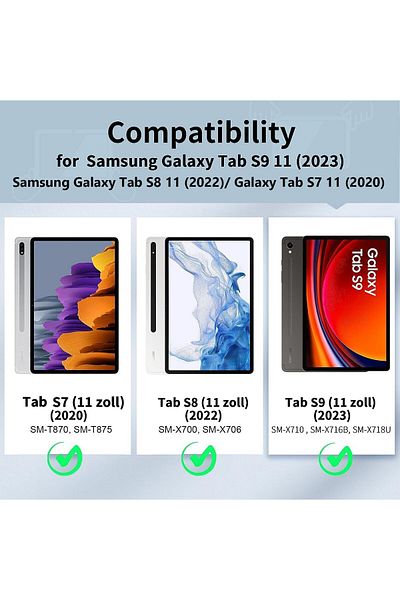 erorex جراب Fegishilly متوافق مع Samsung Galaxy Tab S9/ S9 FE 2023/ S8 2022/ S7 2020 مصنوع من جلد البولي يوريثان