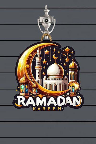 samsunlazer Modern Door Ornament Wooden Welcome City Ramadan Outdoor Door Ornament