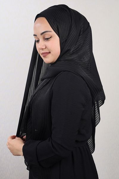 Hint İpek Şal Jan Jan cu dungi din mătase indiană - Model-01 - Negru
