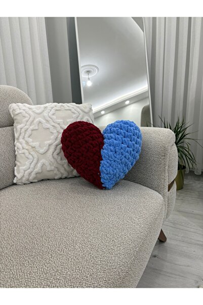 wellhome Pernă cu inimă evantai – Pernă decorativă în culorile echipei |   În culorile evantaiului /