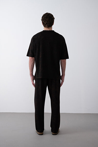 İLKCET MODA Візерункова тканина, напис, деталі, оверсайз футболка