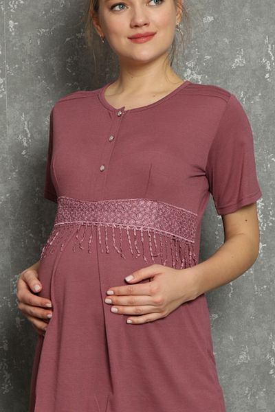 ERDENİZ TEKSTİL Maternity Pajama Set Lace Detailed Buttoned Front 5 Colors 2-Piece Bottom Top Suitable for Breastfeeding