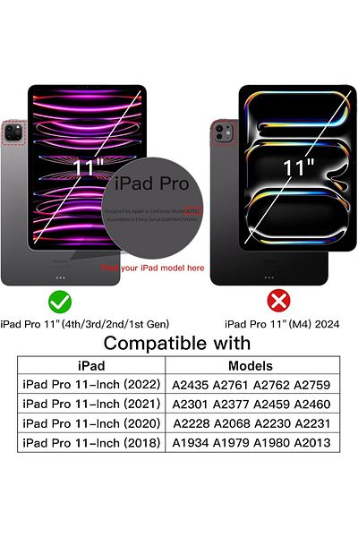 erorex حافظة JETech لجهاز iPad Pro مقاس 11 بوصة (2022/2021/2020/2018) مع حامل قلم، ظهر شفاف