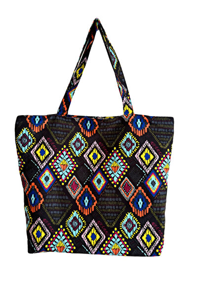 İYİBU Ethnic Patterned Beach Bag – 48X45 cm Large and Durable
