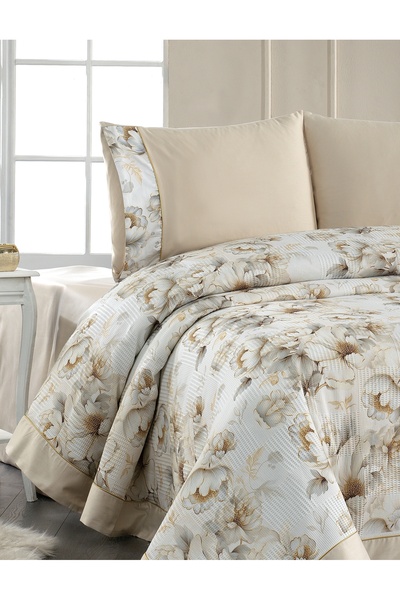 Moss Home Petek Dijital Baskılı Çift Kişilik Pike Takımı