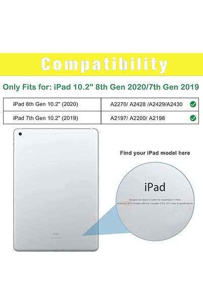 erorex جراب 2ndSpring لجهاز iPad 8th 7th Gen 10.2 2020 2019، غطاء Armor Tablet مع يد/كتف