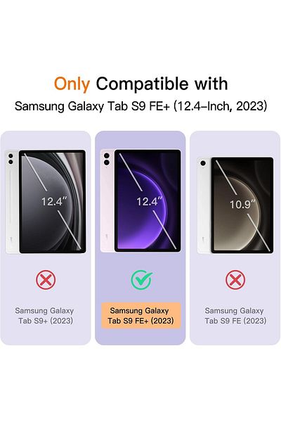 erorex حافظة JETech لجهاز Samsung Galaxy Tab S9 FE+ / S9 FE Plus مقاس 12.4 بوصة مع حامل قلم S، من مادة TPU الناعمة