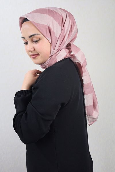 poloist Eșarfă din bumbac în dungi - Model-01 - Culoare-13
