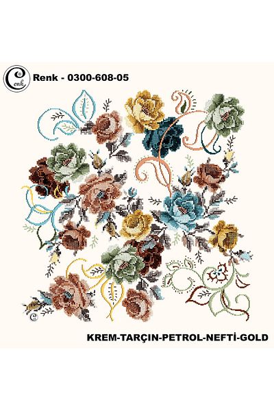 Cenk Γράψιμο με μοτίβο κέντημα - 0300-608 - Χρώμα-05
