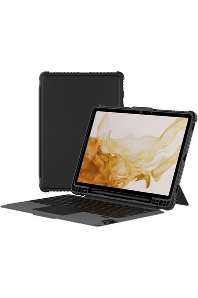 erorex حافظة Nillkin Bumper Combo Keyboard مصممة لجهاز Samsung Galaxy Tab S8/S8 5G، حامل قلم/مضاد للصدمات