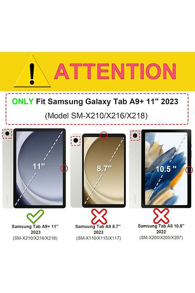 erorex . جراب A-BEAUTY لجهاز Samsung Galaxy Tab A9 Plus مقاس 11 بوصة 2023 - أسود