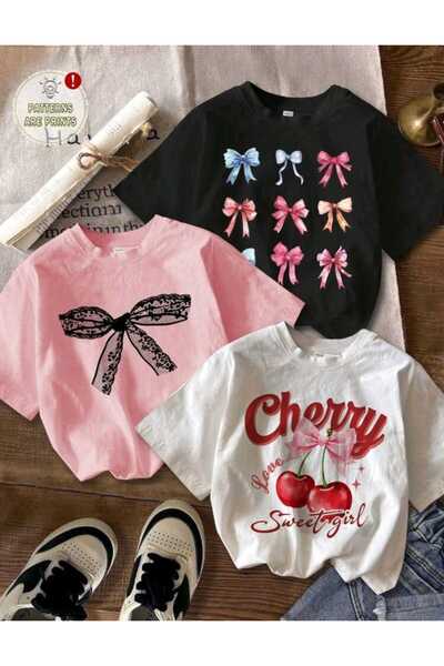 FAVORİST Children's T-Shirt 3-Piece Packs
