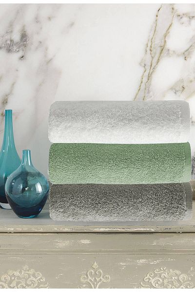 Mira Home Set of 3 Colorful Hand Face Towels 100% Cotton Natural Harmony