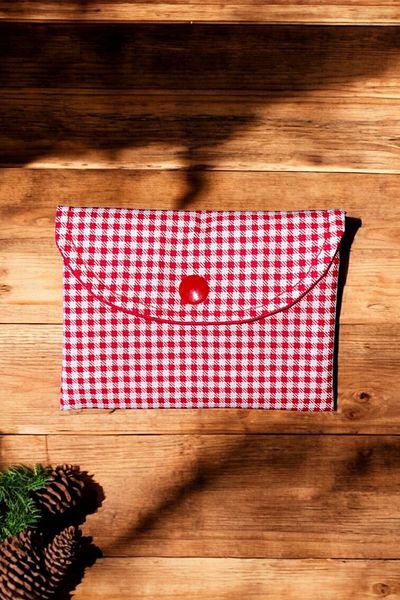 SAPHYRA Handmade Women's Linen Fabric Cloth Wallet with Snap Closure - Zipper Front Eye and 2 Internal Compartments