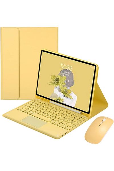 erorex حافظة لوحة المفاتيح العربية والإنجليزية مع الماوس من فيجيشيلي، متوافقة مع جهاز Galaxy Tab S7+/ Tab S7 Plus