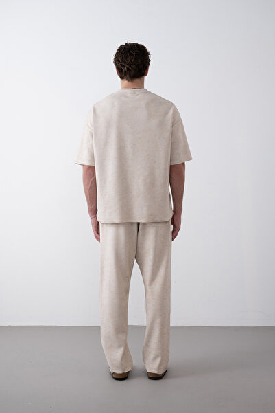 İLKCET MODA Візерункова тканина, напис, деталі, оверсайз футболка