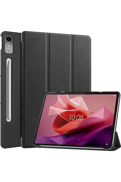 erorex جراب T Tersely Smart لجهاز Lenovo Tab P12 مقاس 12.7 بوصة 2023 (TB-370FU) - أسود