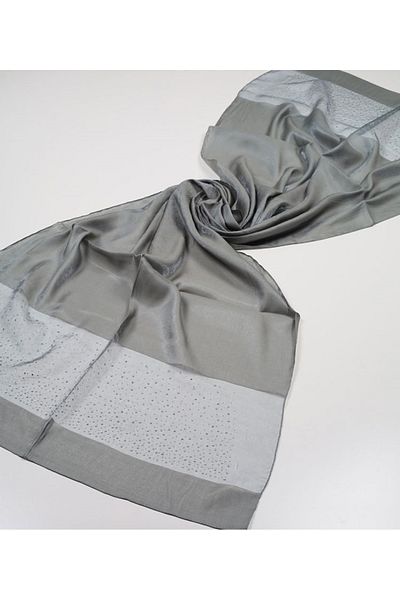 PİRAMİT Pyramid Solid Color Stone Evening Dress Shawl - Pattern-06 - Color-01
