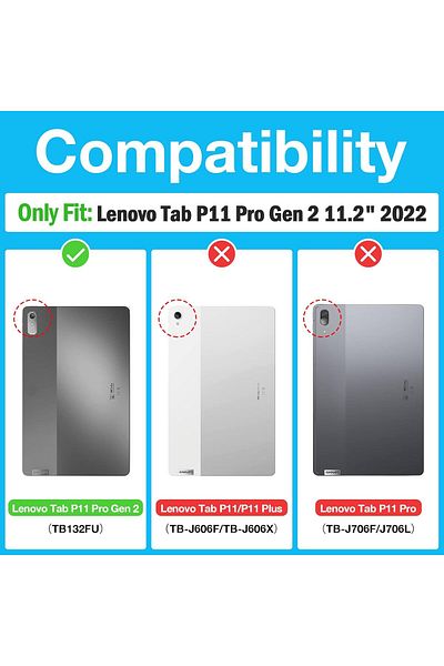 erorex حافظة ProCase لجهاز Lenovo Tab P11 Pro مقاس 11.2 بوصة من الجيل الثاني 2022 - أسود