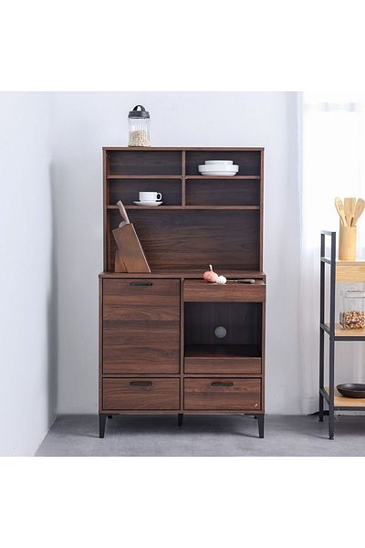 Danube Home خزانة داكار متعددة الأغراض مع خزانة - لون الجوز/البني طول 80×عرض 45×ارتفاع 140 سم